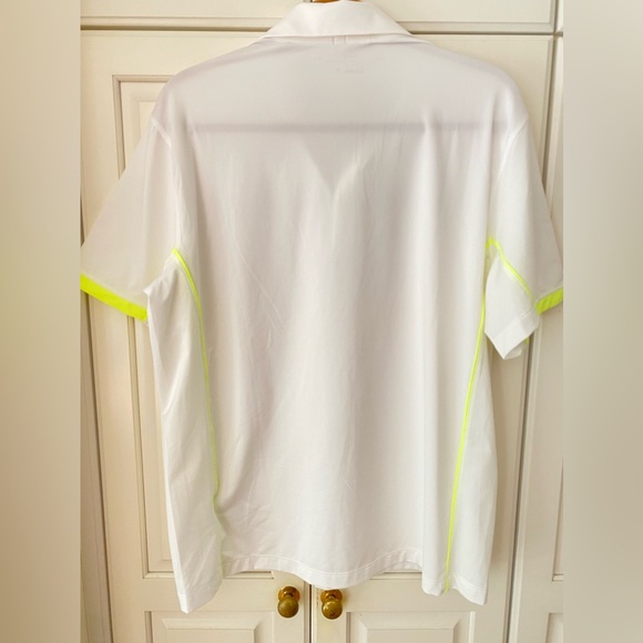 Nike Dri-FIT Victory Men's Golf Polo. Chest 44" White wz neon yellow pipes. - Picture 5 of 9